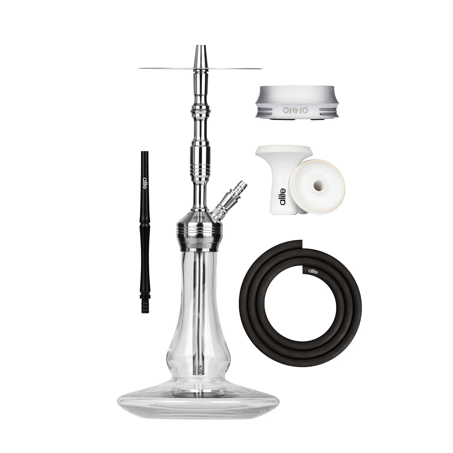 Alite Bash Lounge Hookah Silver 1 Alite Bash Lounge Hookah Silver