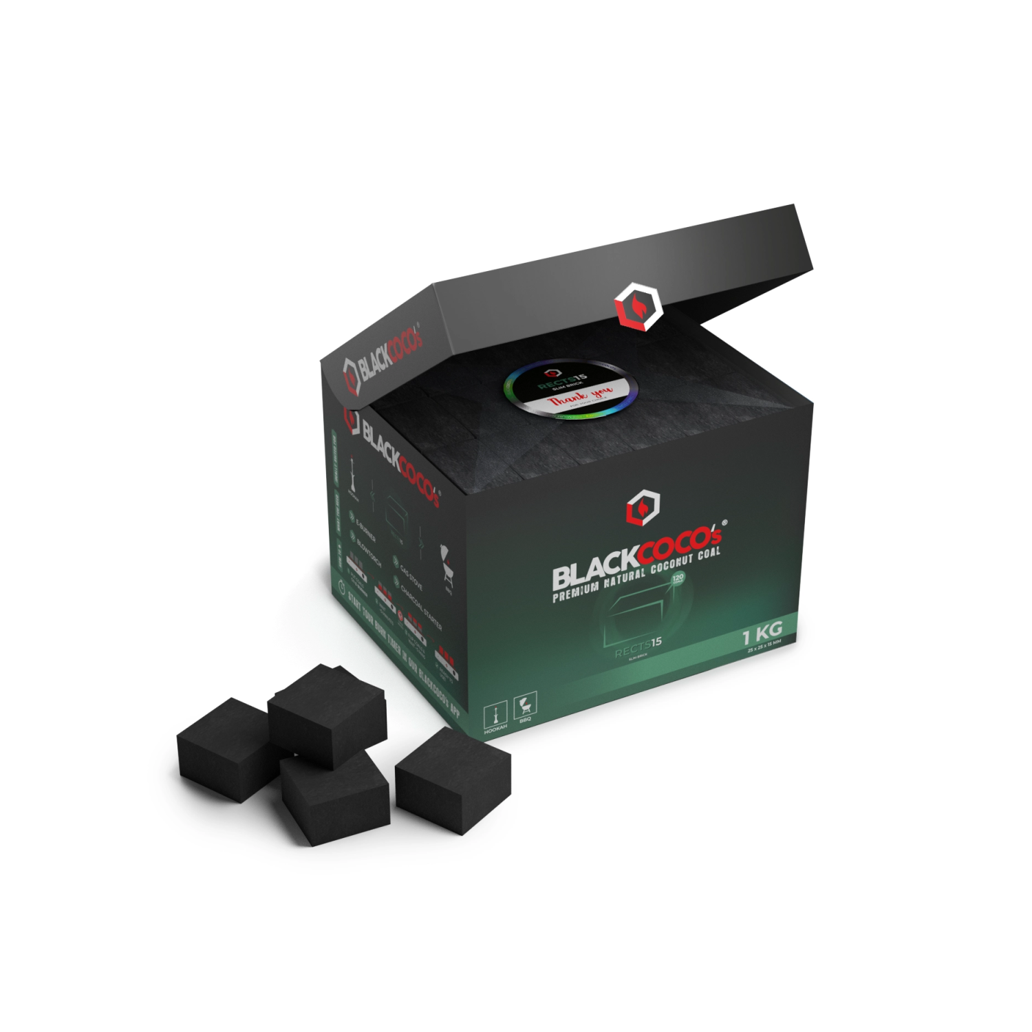 BlackCoco's Charcoal RECTS15 Box 1kg - Image 2